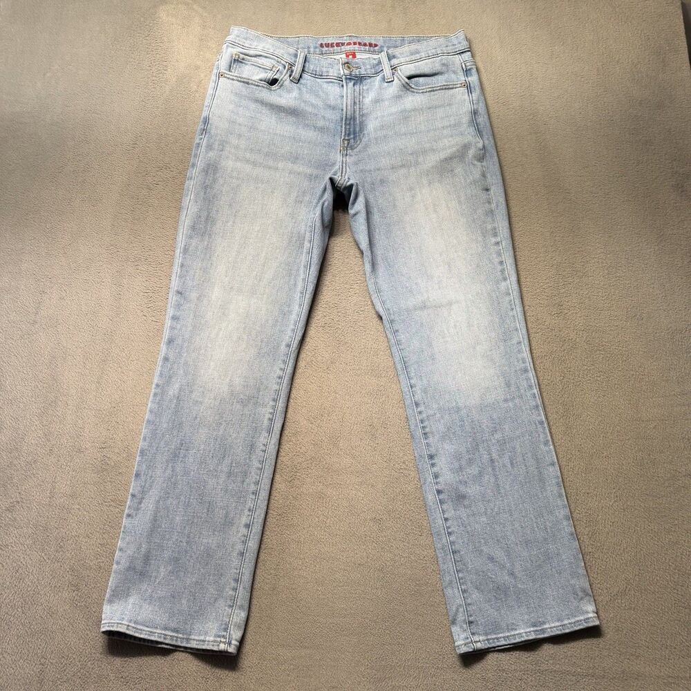Lucky Brand Womens 12/31A Sweet Mid Rise Straight Leg Jeans Light Wash Stretch